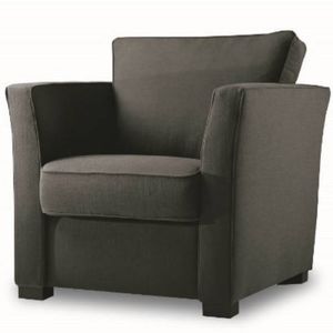 contemporary armchair / fabric / with removable cushion / gray