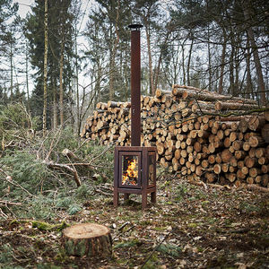 garden fireplace / wood-burning / traditional / closed hearth