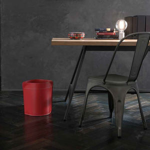 leather waste paper basket
