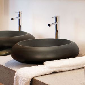 countertop washbasin / round / concrete / contemporary