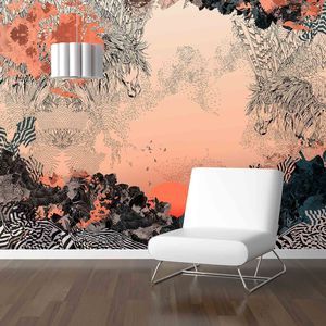 contemporary wallpaper / animal motif / washable