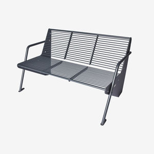 public bench / contemporary / powder-coated steel / with backrest