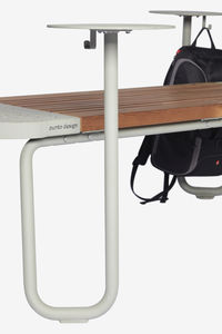 public bench / contemporary / powder-coated steel / for hotels