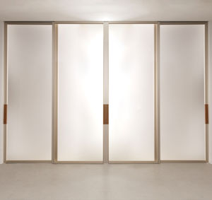 indoor door / sliding / aluminum / glazed