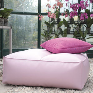 contemporary pouf / fabric / garden / gray