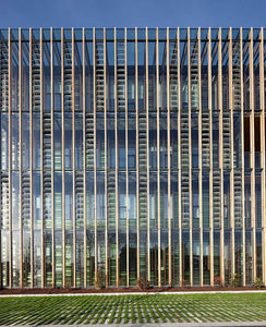 composite cladding / aluminum / ribbed / panel