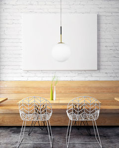 pendant lamp / contemporary / brushed brass / blown glass
