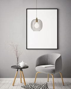 pendant lamp / contemporary / brushed brass / smoked glass