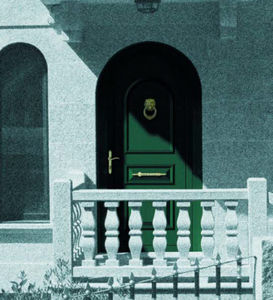 entry door / swing / aluminum / semi-glazed