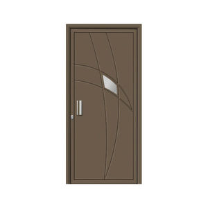 entry door / swing / aluminum / stainless steel