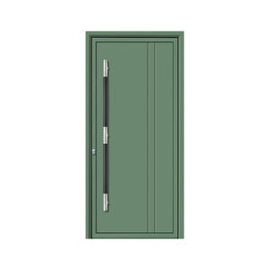 entry door / swing / aluminum / stainless steel