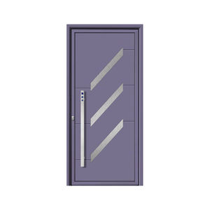 entry door / swing / aluminum / stainless steel