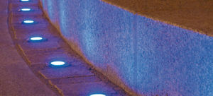 recessed floor light fixture / LED / round / outdoor