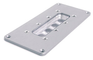 recessed floor light fixture / LED / rectangular / outdoor