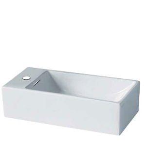 countertop hand basin / rectangular / ceramic