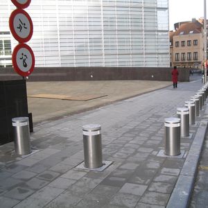 access control bollard / stainless steel / automatic / retractable