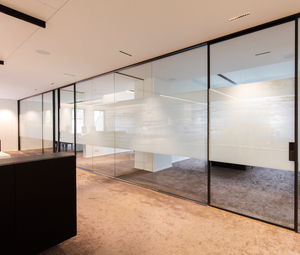 removable partition / aluminum / glazed / for offices