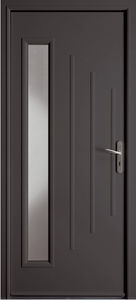 entry door / swing / aluminum / semi-glazed