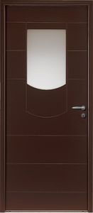 entry door / swing / aluminum / semi-glazed