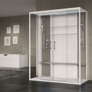 multi-function shower cubicle / steam / hydromassage / glass