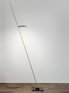 floor-standing lamp / minimalist design / aluminum / nickel