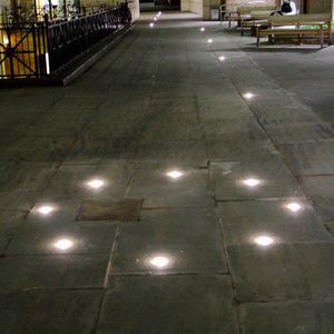 recessed floor light fixture / LED / round / outdoor