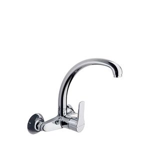 wall-mounted mixer tap / chrome-plated brass / kitchen / 1-hole