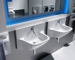washbasin mixer tap / wall-mounted / chrome / for bathrooms