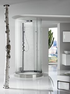 stainless steel shower cubicle / rectangular