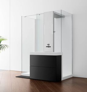 glass shower cubicle / rectangular