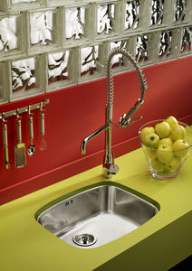 chrome mixer tap / kitchen / 1-hole / with pull-out spray