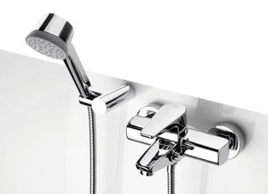 bathtub mixer tap / wall-mounted / chrome / for bathrooms