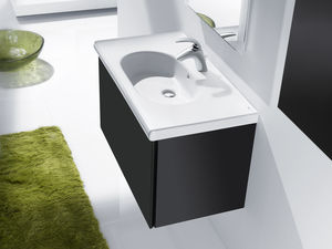 ceramic washbasin cabinet / wall-hung / contemporary