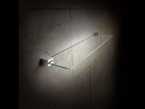 wall-mounted shelf / contemporary / glass / for bathrooms