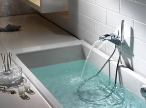 shower double-handle mixer tap / for bathtubs / wall-mounted / chrome