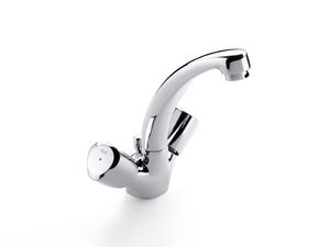 chrome double-handle mixer tap / kitchen / 1-hole