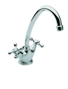 chrome double-handle mixer tap / kitchen / 1-hole