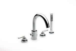 bathtub double-handle mixer tap / chrome / for bathrooms / 4-hole