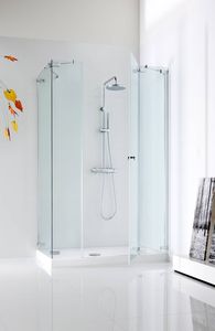 swing shower screen / angle / glass