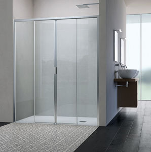 sliding shower screen / corner / for alcoves / glass