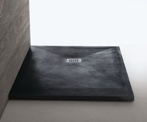 rectangular shower base / stone / custom / flush