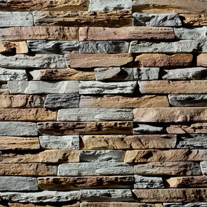 engineered stone wall cladding panel / interior / textured / decorative
