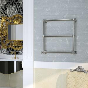 hot water towel radiator / electric / brass / chrome
