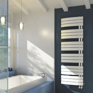 hot water towel radiator / electric / steel / chrome