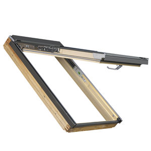 projection roof window / pivoting / wooden / double-glazed
