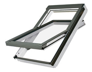 pivoting roof window / wooden / double-glazed / thermal break