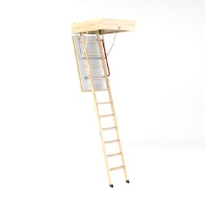 retractable ladder / wood