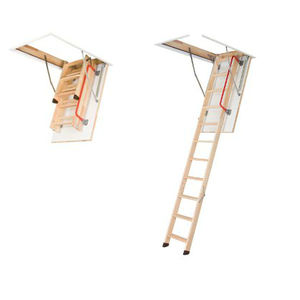 retractable ladder / wood