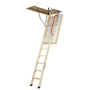 retractable ladder / wood