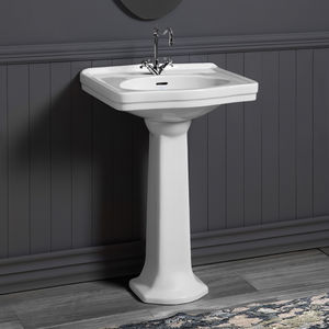 free-standing washbasin / oval / ceramic / traditional